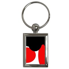 Red, Black And White Key Chains (rectangle)  by Valentinaart