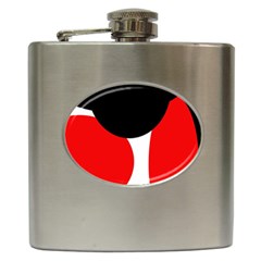 Red, Black And White Hip Flask (6 Oz) by Valentinaart