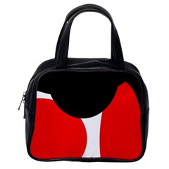 Red, Black And White Classic Handbags (one Side) by Valentinaart