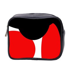 Red, Black And White Mini Toiletries Bag 2-side by Valentinaart