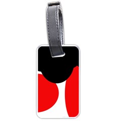 Red, Black And White Luggage Tags (one Side)  by Valentinaart