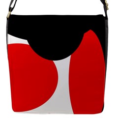 Red, Black And White Flap Messenger Bag (s) by Valentinaart