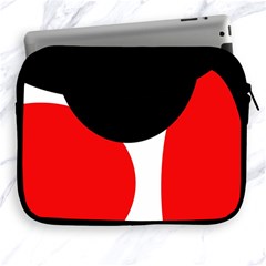 Red, Black And White Apple Ipad 2/3/4 Zipper Cases by Valentinaart