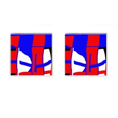 Blue, Red, White Design  Cufflinks (square) by Valentinaart