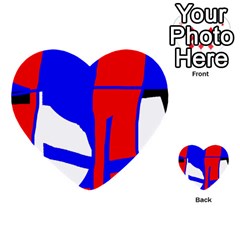 Blue, Red, White Design  Multi-purpose Cards (heart) 