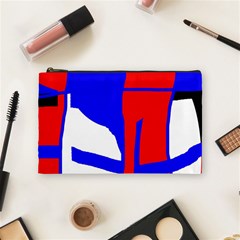 Blue, Red, White Design  Cosmetic Bag (medium)  by Valentinaart