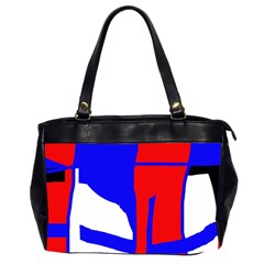 Blue, Red, White Design  Office Handbags (2 Sides)  by Valentinaart