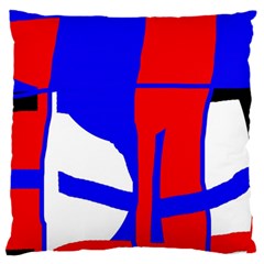 Blue, Red, White Design  Large Flano Cushion Case (two Sides) by Valentinaart