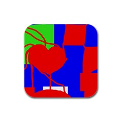 Abstract Hart Rubber Square Coaster (4 Pack)  by Valentinaart