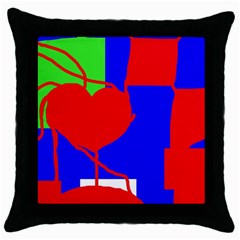 Abstract Hart Throw Pillow Case (black) by Valentinaart