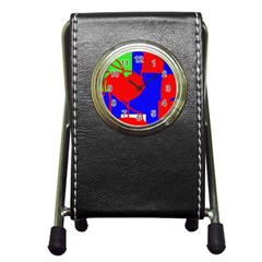 Abstract Hart Pen Holder Desk Clocks by Valentinaart