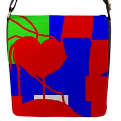 Abstract Hart Flap Messenger Bag (s) by Valentinaart