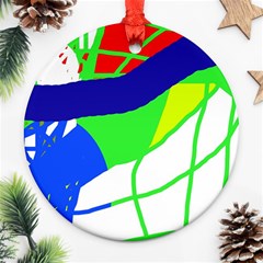 Colorful Abstraction Ornament (round)  by Valentinaart