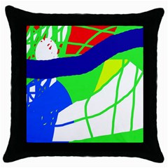 Colorful Abstraction Throw Pillow Case (black) by Valentinaart