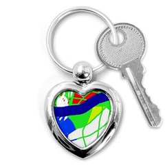 Colorful Abstraction Key Chains (heart)  by Valentinaart