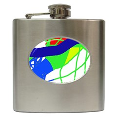 Colorful Abstraction Hip Flask (6 Oz) by Valentinaart