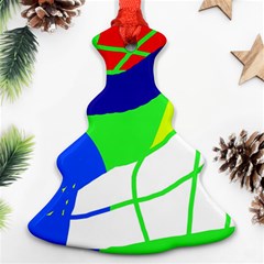 Colorful Abstraction Christmas Tree Ornament (2 Sides) by Valentinaart