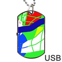 Colorful Abstraction Dog Tag Usb Flash (two Sides)  by Valentinaart