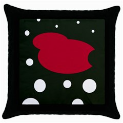 Red, Black And White Abstraction Throw Pillow Case (black) by Valentinaart