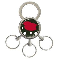 Red, Black And White Abstraction 3-ring Key Chains by Valentinaart