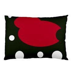 Red, Black And White Abstraction Pillow Case by Valentinaart