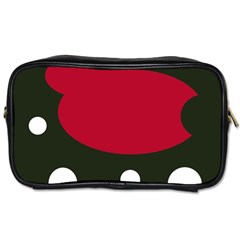 Red, Black And White Abstraction Toiletries Bags 2-side by Valentinaart