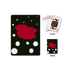 Red, Black And White Abstraction Playing Cards (mini)  by Valentinaart