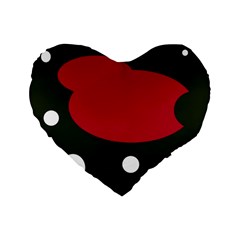 Red, Black And White Abstraction Standard 16  Premium Flano Heart Shape Cushions by Valentinaart