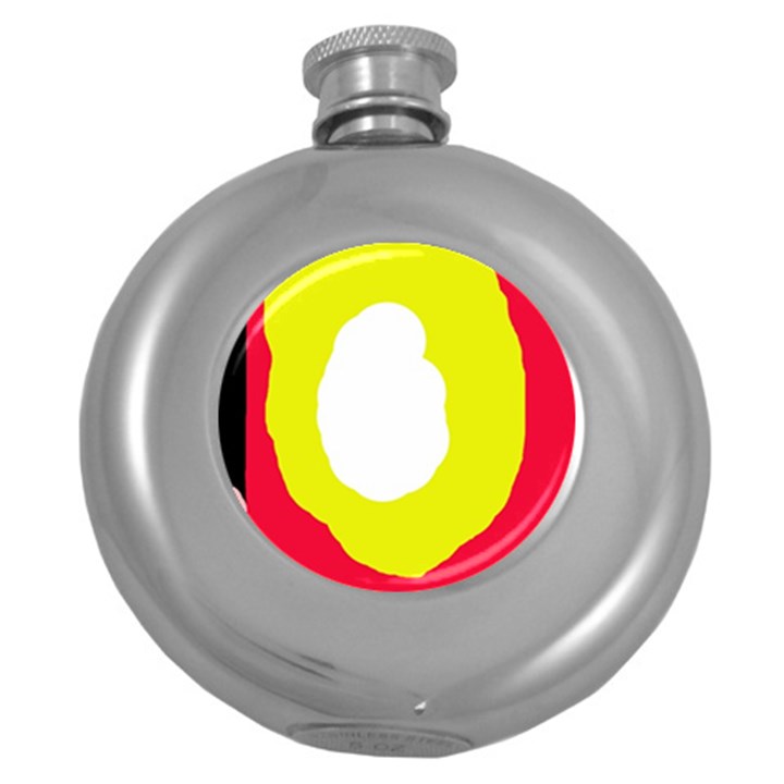 Colorful abstraction Round Hip Flask (5 oz)