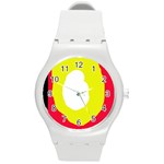 Colorful abstraction Round Plastic Sport Watch (M) Front