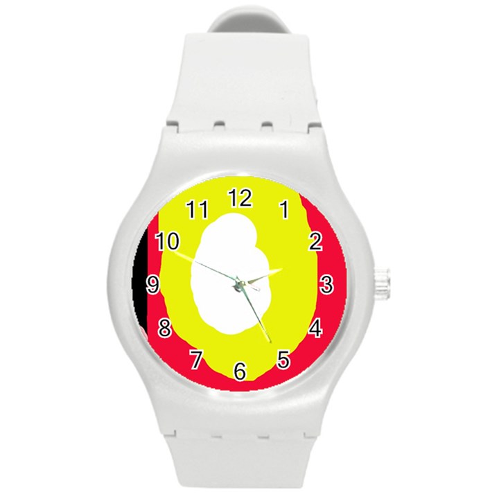 Colorful abstraction Round Plastic Sport Watch (M)