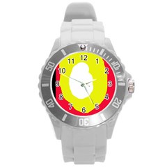 Colorful abstraction Round Plastic Sport Watch (L)