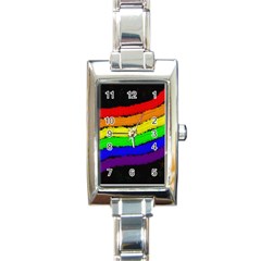 Rainbow Rectangle Italian Charm Watch