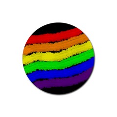 Rainbow Rubber Round Coaster (4 pack) 