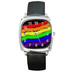 Rainbow Square Metal Watch