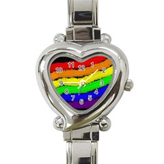 Rainbow Heart Italian Charm Watch