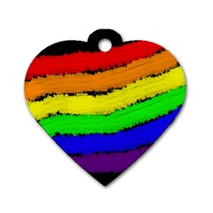 Rainbow Dog Tag Heart (One Side)