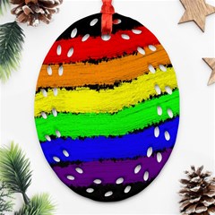 Rainbow Oval Filigree Ornament (2-side)  by Valentinaart