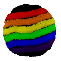 Rainbow Large 18  Premium Round Cushions