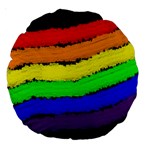 Rainbow Large 18  Premium Round Cushions Front