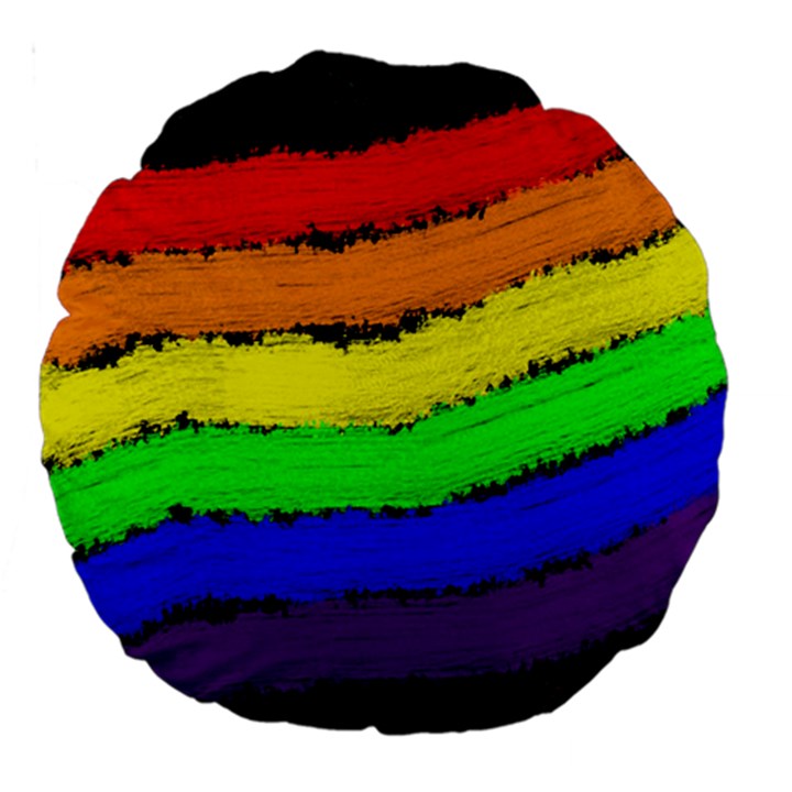 Rainbow Large 18  Premium Round Cushions