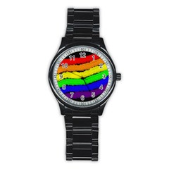 Rainbow Stainless Steel Round Watch