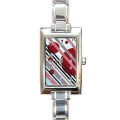 Colorful Lines And Circles Rectangle Italian Charm Watch by Valentinaart