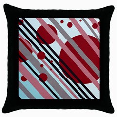 Colorful Lines And Circles Throw Pillow Case (black) by Valentinaart