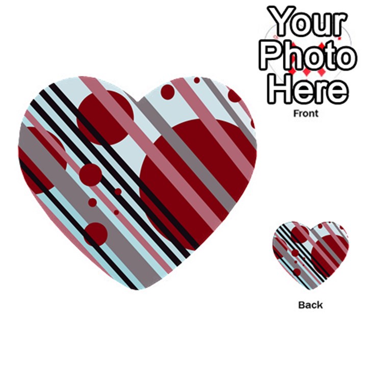 Colorful lines and circles Multi-purpose Cards (Heart) 