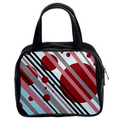 Colorful Lines And Circles Classic Handbags (2 Sides) by Valentinaart