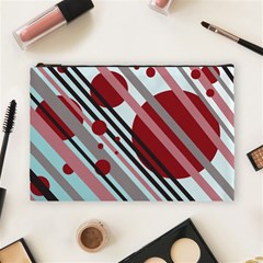 Colorful Lines And Circles Cosmetic Bag (large)  by Valentinaart