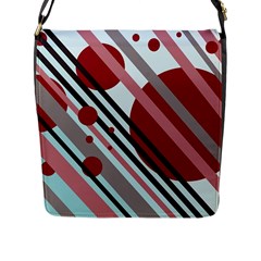 Colorful Lines And Circles Flap Messenger Bag (l)  by Valentinaart