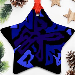 Deep Blue Abstraction Ornament (star)  by Valentinaart