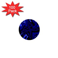 Deep Blue Abstraction 1  Mini Buttons (100 Pack)  by Valentinaart